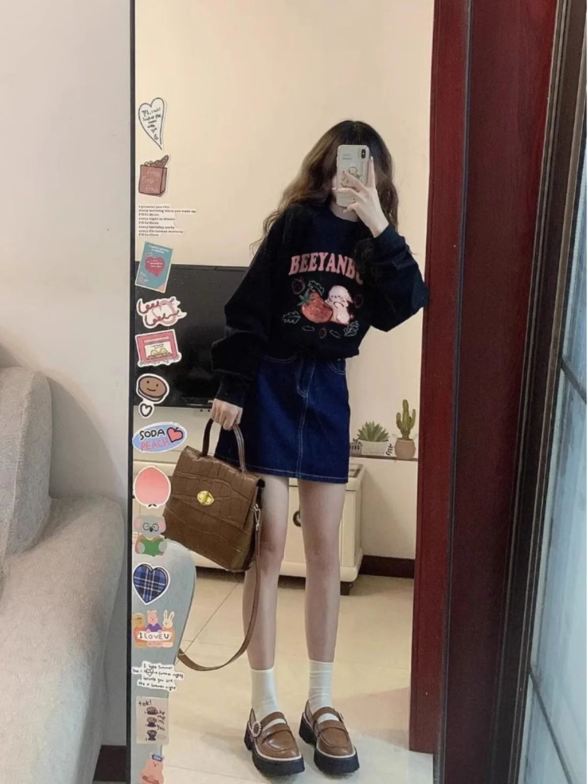 

Женская тонкая толстовка с круглым вырезом и подкладкой из флиса, свободный утягивающий топ с высокой талией, корейский стиль, с длинными рукавами, с принтом