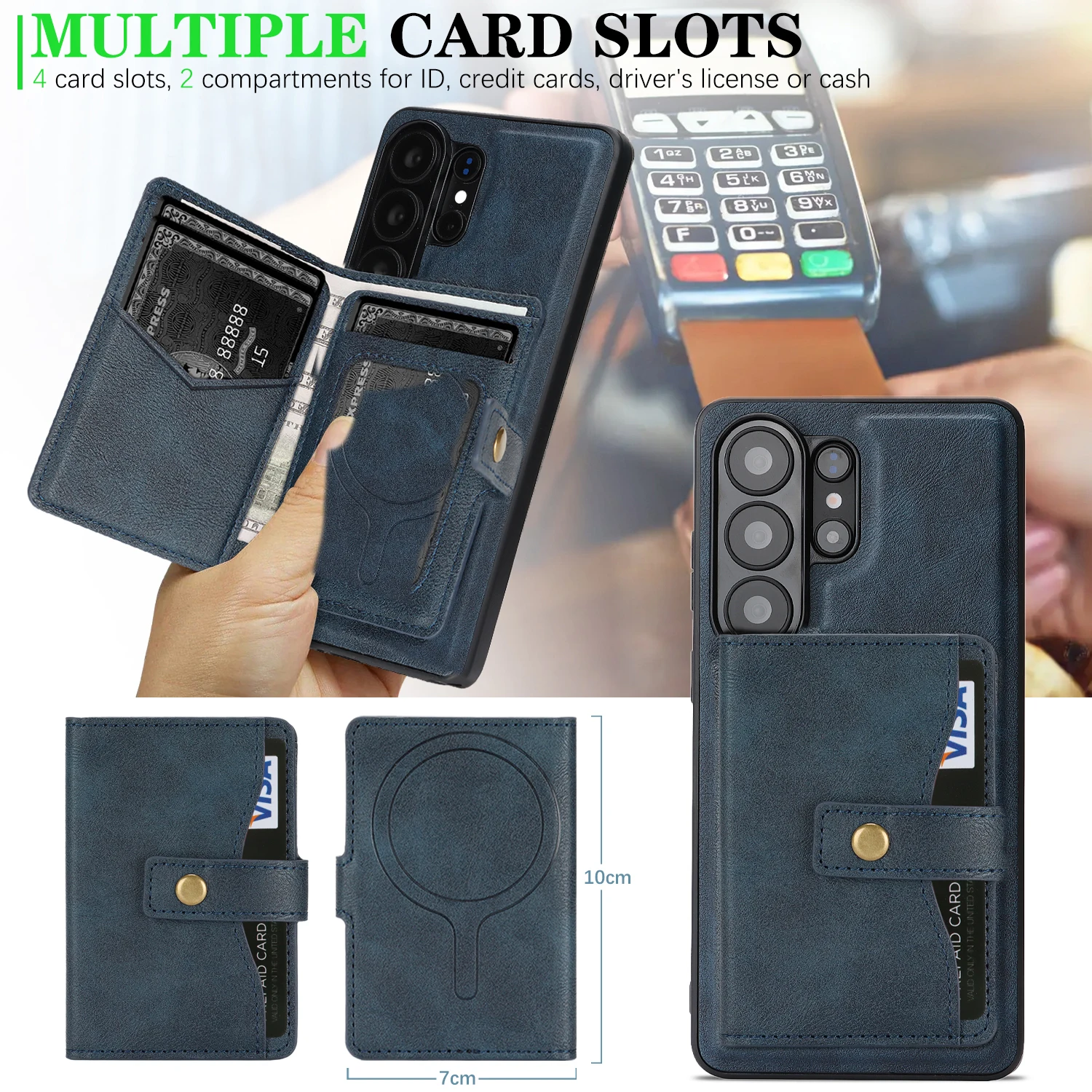 เคสหนังแบบกระเป๋าแม่เหล็ก 2 in - Kickstand Adjustable บทวิจารณ์และราคา