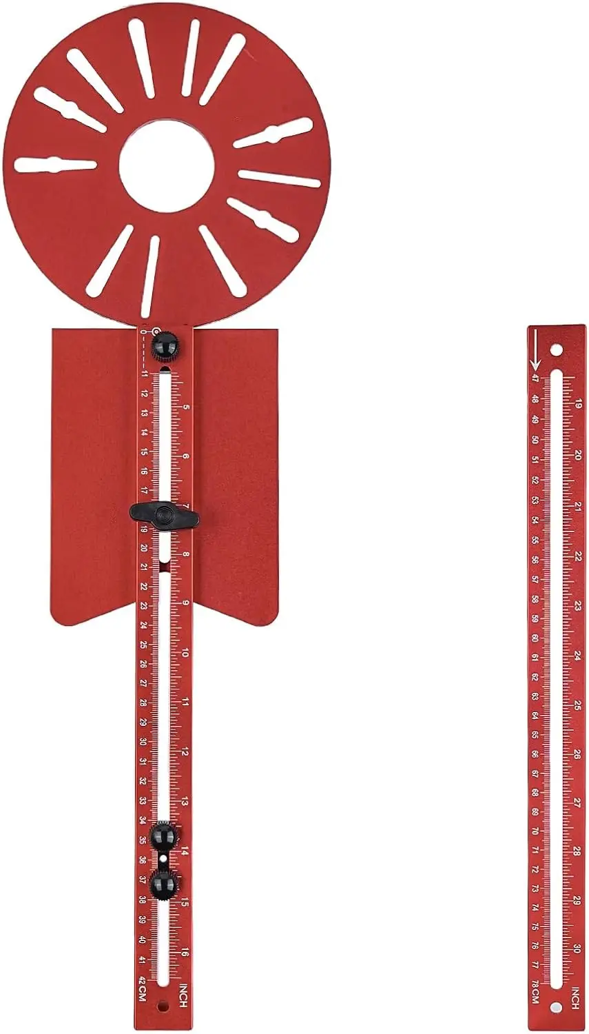 

Router Circle Cutting Jig,29" Guide Kit with 16"-30"Adjustable Aluminum Rails for Woodworking Templates,Cabinets&Furniture