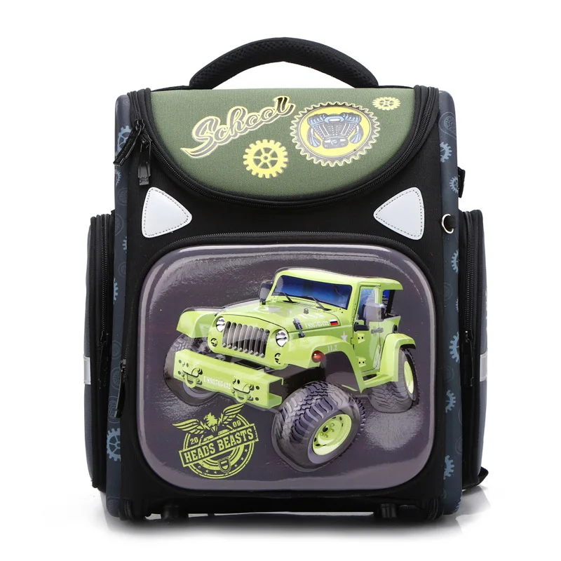 Orthopedic Backpack for Boys Racing Cars Satchel Children School Bags Primary Book Bag Kids Knapsack Mochila Escolar Grade 1-3-6