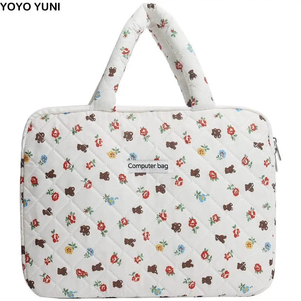 

Стильная сумка для ноутбука большой емкости, портативная водостойкая сумка для компьютера, чехол для ноутбука с милым медвежьим узором для офиса