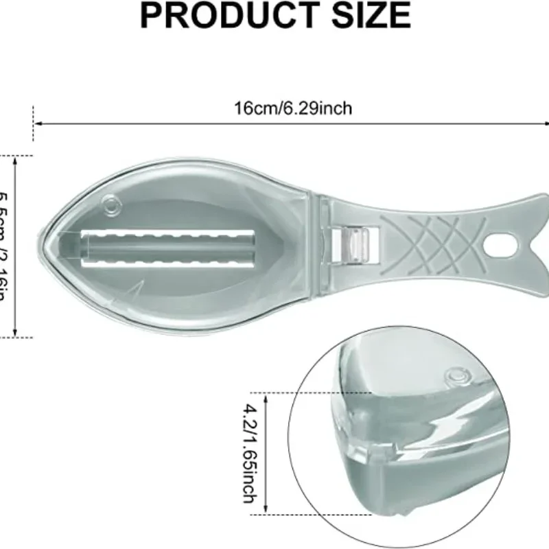مقياس السمك، يدوي مع غطاء، مكشطة مقياس السمك المنزلية، أداة مقاومة للرذاذ وغير تالفة لضرب موازين السمك