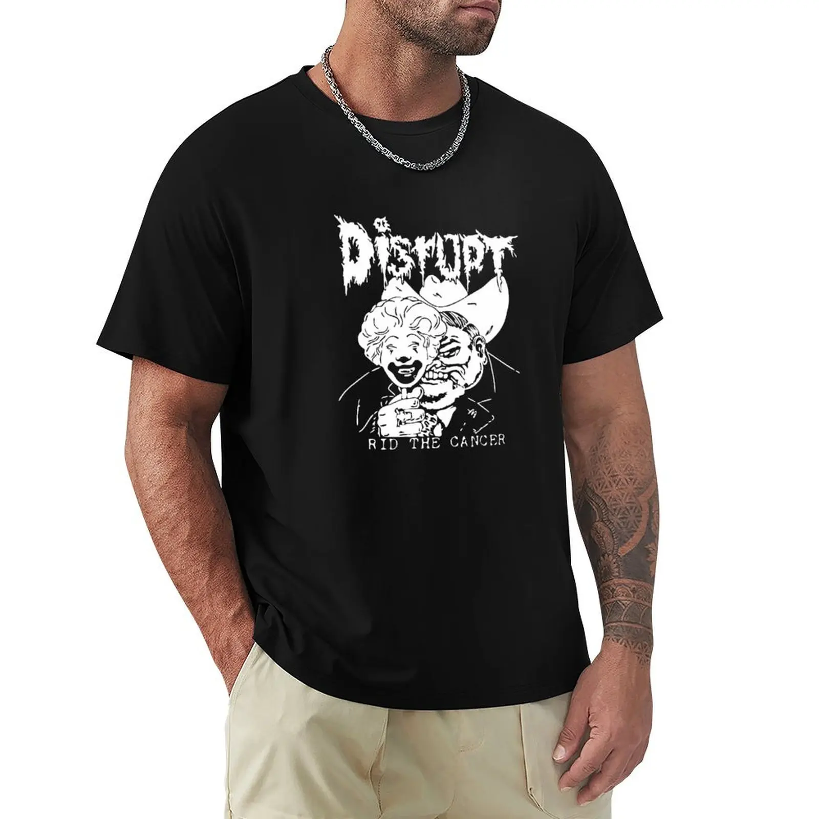 

Disrupt Rid The Cancer T-Shirt tops anime plus size tops mens clothing