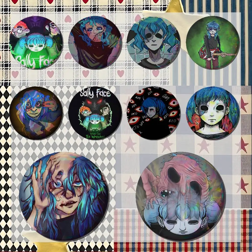 S-Sally F-Face Badges Tinplate Soft Button Pin Brooch Metal Badge Custom Jewelry Accessories Hat Bag Lapel