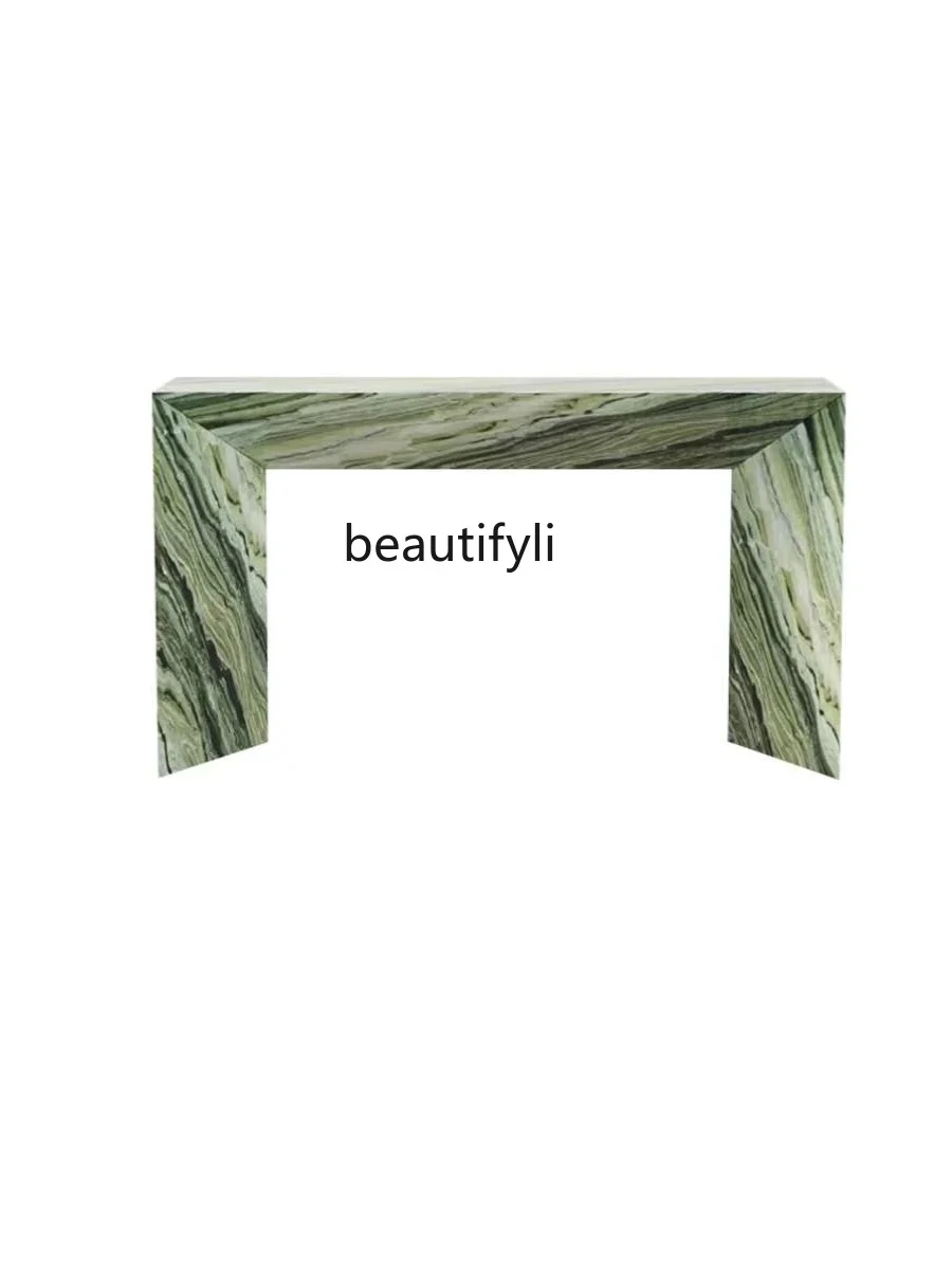 YH Stunning wind tunnel stone entrance table Italian minimalist marble simple living room against the wall