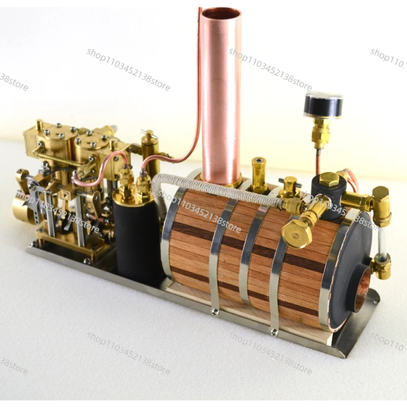 

Inline Two-cylinder Reciprocating Steam Engine Model Power Group, Retro Model,and Single Vertical Boiler Horizontal Boiler