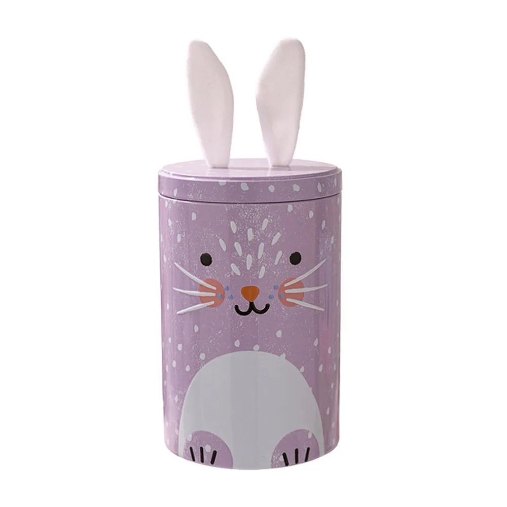 

Cookie Gift Box Cute Easter Bunny Tin Box Iron Vintage Storage Gift Box Cartoon Iron Bucket Ornament Party Supplies