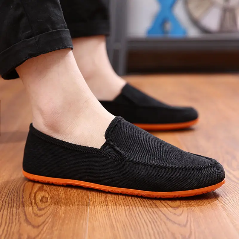 Man\'s Big Size Loafers Shoes Flats Slippers Fabric Slip-on Men Gommino Driving Shoes Fashion Summer Style Soft Male Moccasins