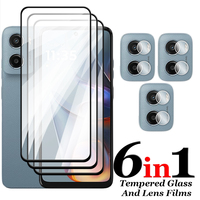 6in1 For Motorola Moto E15 Glass For Moto E15 E14 E13 E30 E20 Tempered Glass 2.5D Full Cover Glue Screen Protector For E15 Film