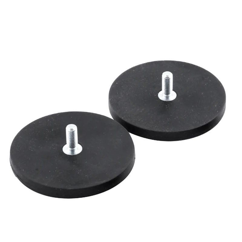 

Advanced 2Pcs Strong Magnetic Magnet Round Coated Base M4 M5 Mount For SLR Camera Car Roof LED Light Bar Holder 88Mm