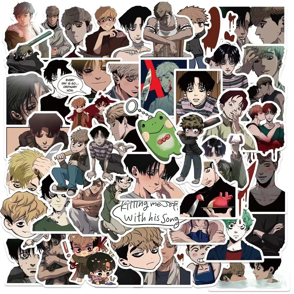 50PCS Cartoon Anime Kill Tracker Graffiti Waterproof Sticker Creative Trendy Fridge Skateboard Guitar Helmet Decoration Sticker