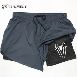 Short de sport à séchage rapide pour homme, 2 en 1, fitness, performance sportive, imprimé, double pont, pantalon court, course à pied, été