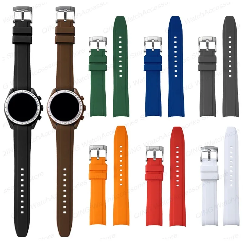 Silicone Watchband for Omega for Swatch for MoonSwatch 20/22mm Curved Rubber Soft Strap Universal Replacement Wristbelt Bracelet