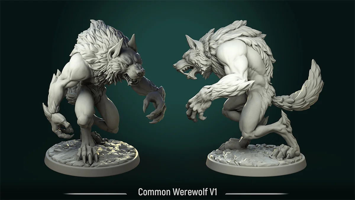 Forest Werewolf Tribe Warrior Leader Dragon and Dungeon DND Running Team Board Game Chess Model