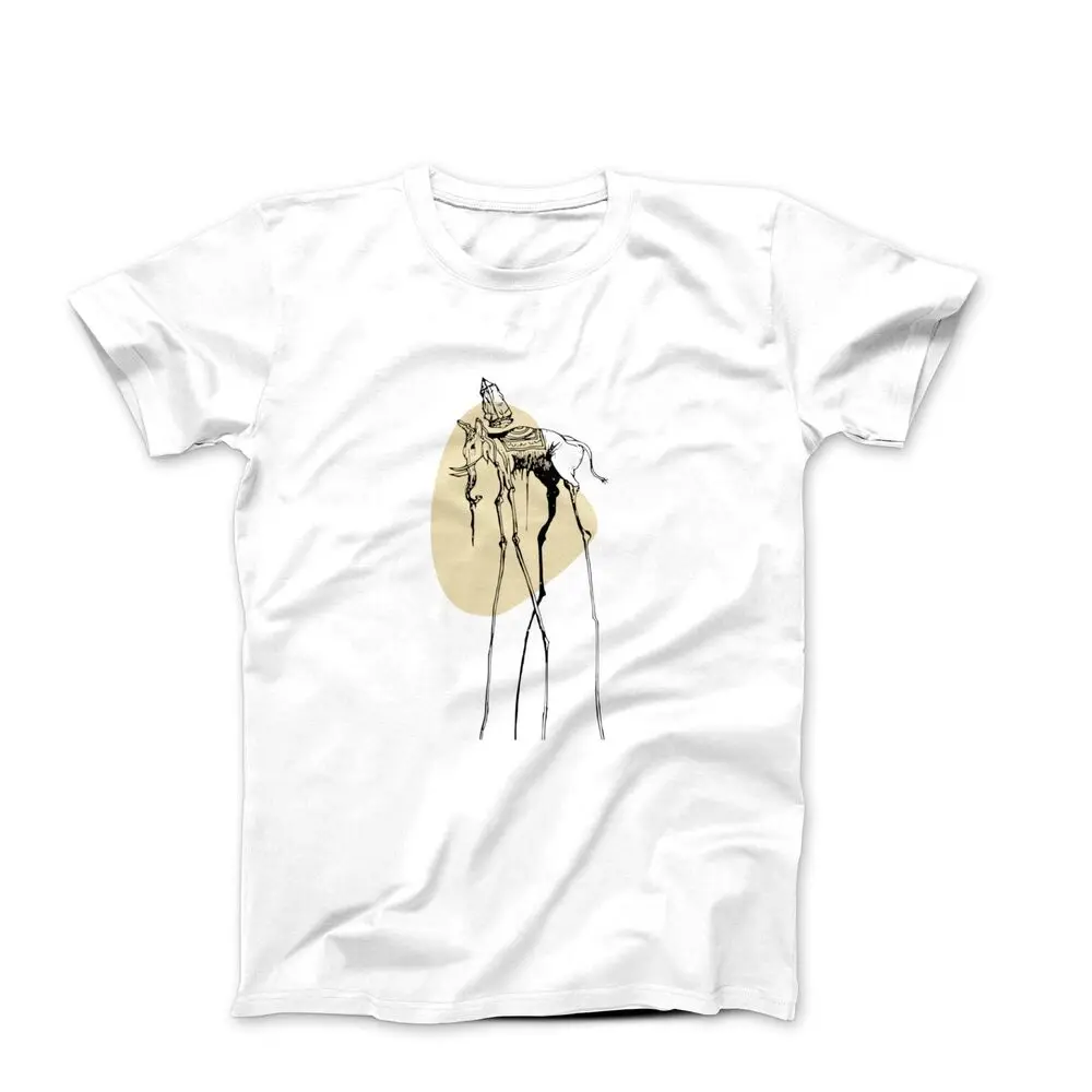 Salvador Dali Elephant Line Drawing (1948) Artwork T-shirt High Quality 100%Cotton Short Sleeve