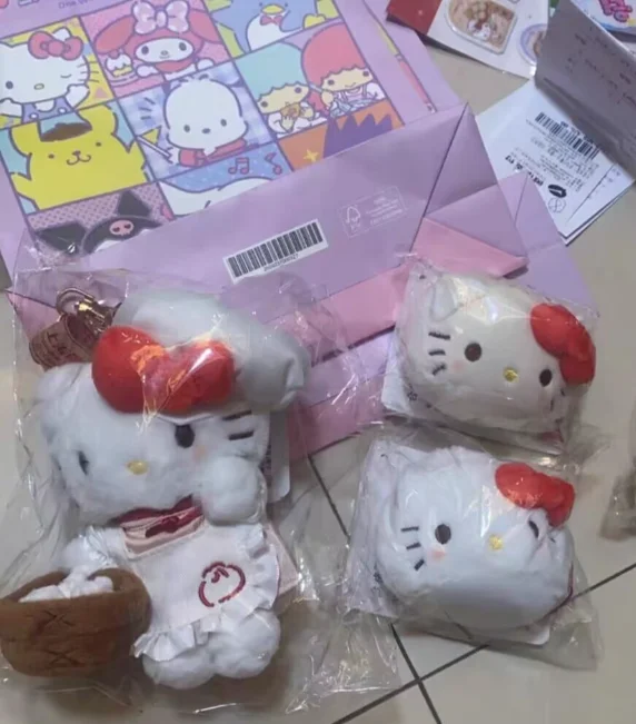 Juguete de peluche Kawaii de Hello Kitty, serie de pastel de Chef para desayuno, muñeco de peluche, mochila, llavero colgante, regalo de cumpleaños y vacaciones para niña