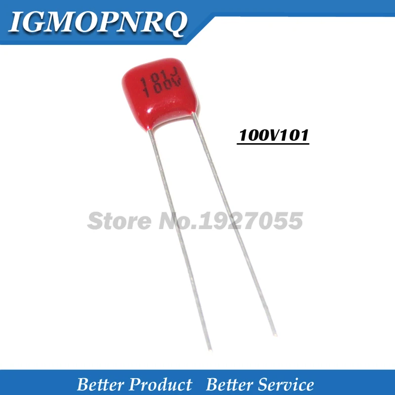 20PCS 100V101J 100V 100PF 100P 100V 101 Pitch 5MM CBB Polypropylene film capacitor NEW 100V101-P5