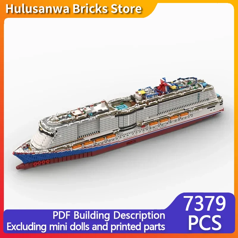 Boat Model MOC Building Bricks Carnival Roller Coaster Cruise Ship Modular Technology Gifts Holiday Assemble Children Toys Suit