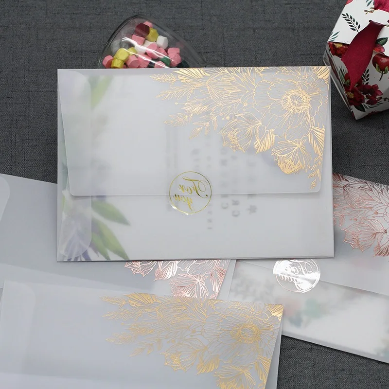 12pcs/batch sulfuric acid paper envelope, semi transparent frosted letter envelope bag, special for literary letters