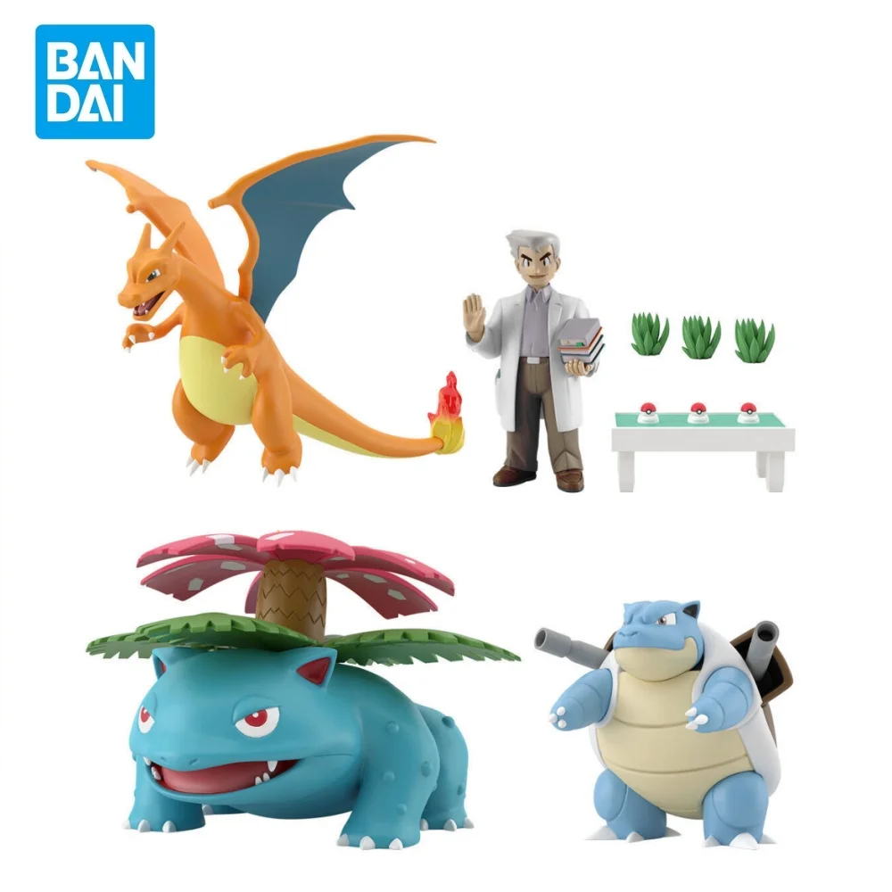 

BANDAI Pokemon Anime Charizard Blastoise Venusaur Samuel•Oak Suit SCALE WORLD Guandu District Action Figures Model Figurine Toys