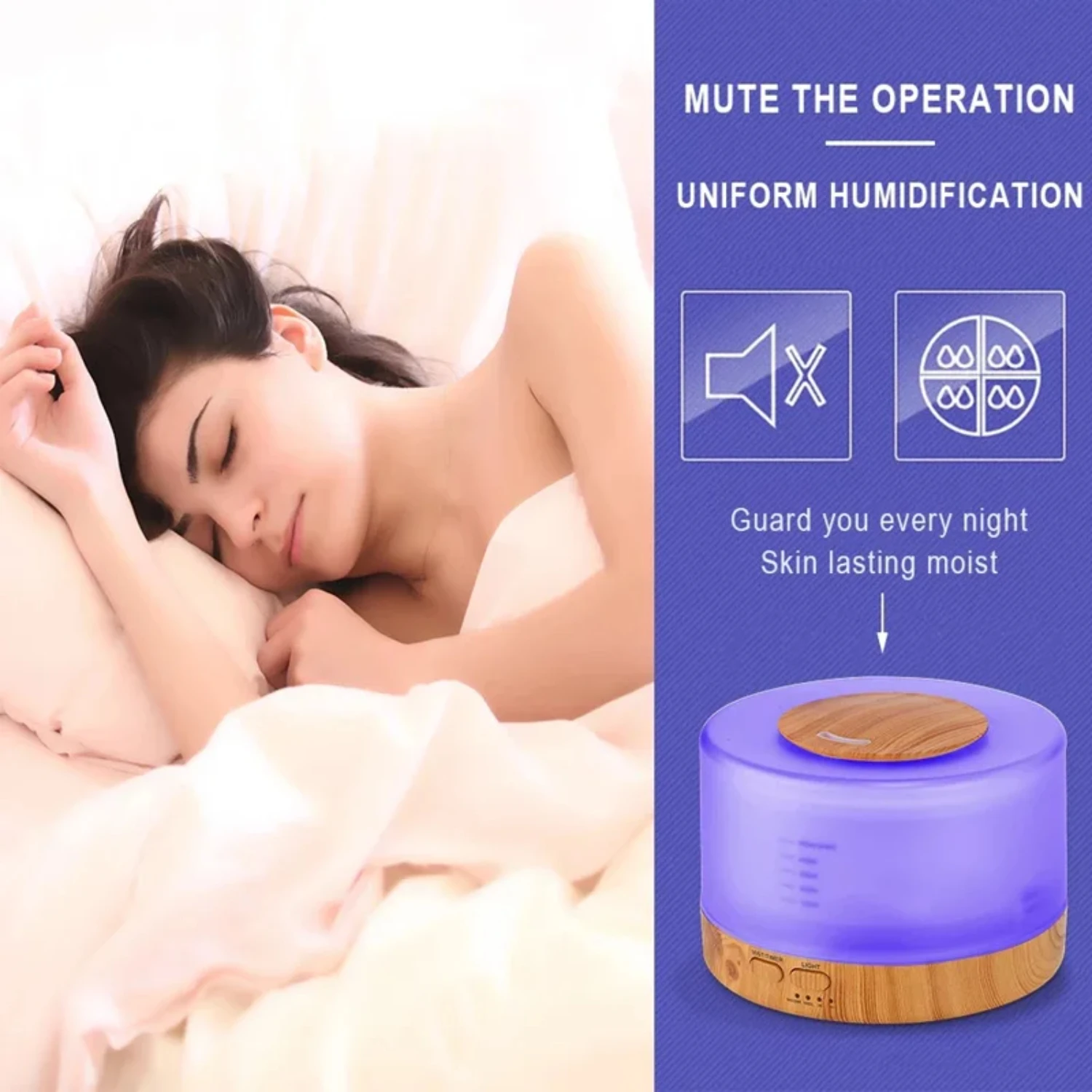 Diffuseur d'aromathérapie à ultrasons LED coloré, télécommande, humidificateur d'air relaxant, escales apaisantes, arômes