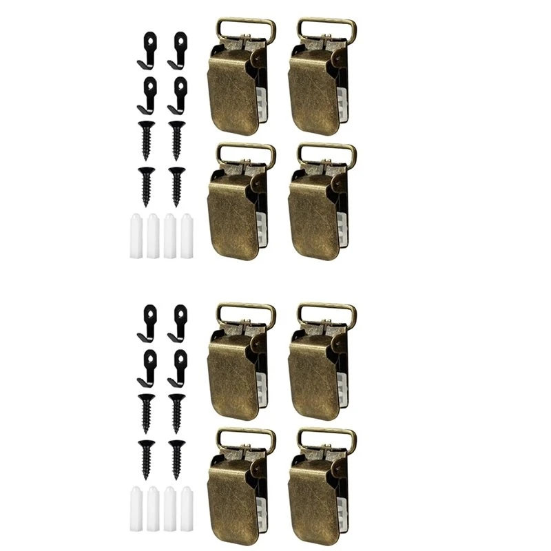 T19C 8Pcs Rug Hangers For Walls - Hook Clips, Carpet Hangers
