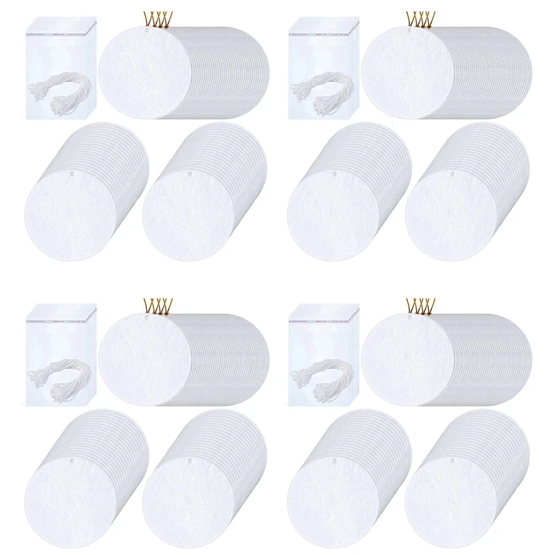 

400 Pieces Sublimation Air Freshener Blanks DIY Air Freshener Scented Blank Car Pressed Felt For DIY Heat Press-Round