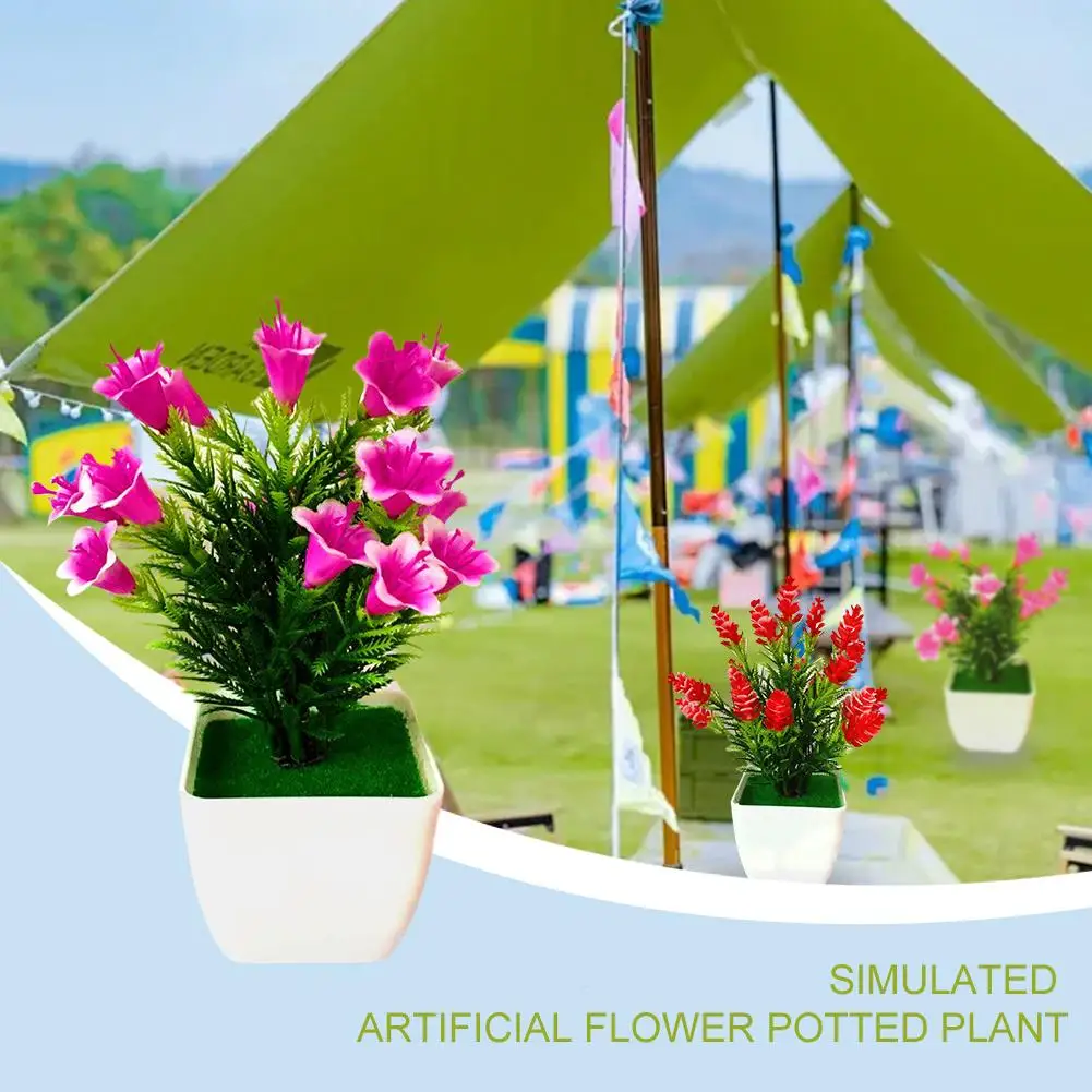 

1Pc Artificial Flower Grass Potted Artificial Plants Room Plastic Spring Decor Living Wedding Summer Flowers Household Y2L0