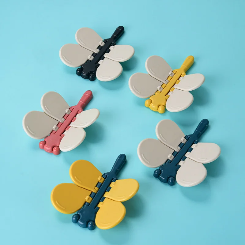 2Pcs Cute Dragonfly Baby Safety Locks Child Proof Anti-falling Window Locks Punch-free Sliding Door Lock With Adhesive Cushion