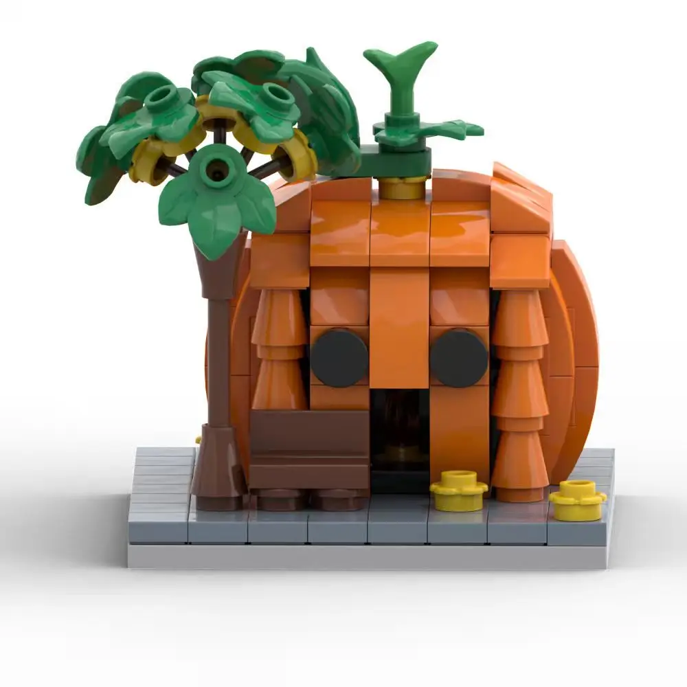 MOC الإبداعية اليقطين منزل كتل تجميع الجسيمات الصغيرة DIY بناء هالوين هدية نموذج لعبة عطلة #6