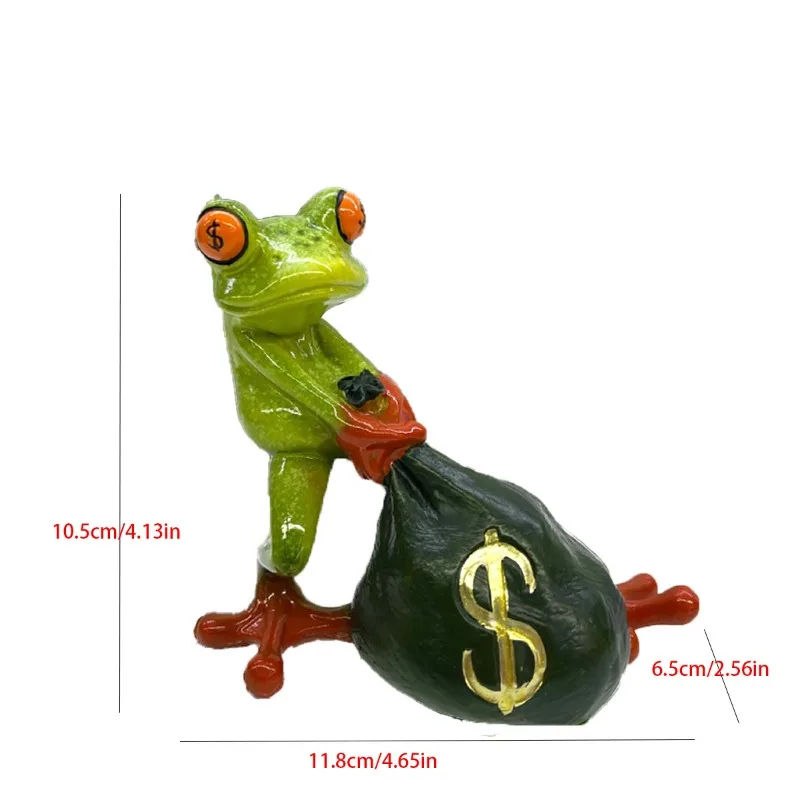 Nordic Style Decorative Money Bag Dollar Frog Ornament Creative Store Meaning Gift Resin Handicraft
