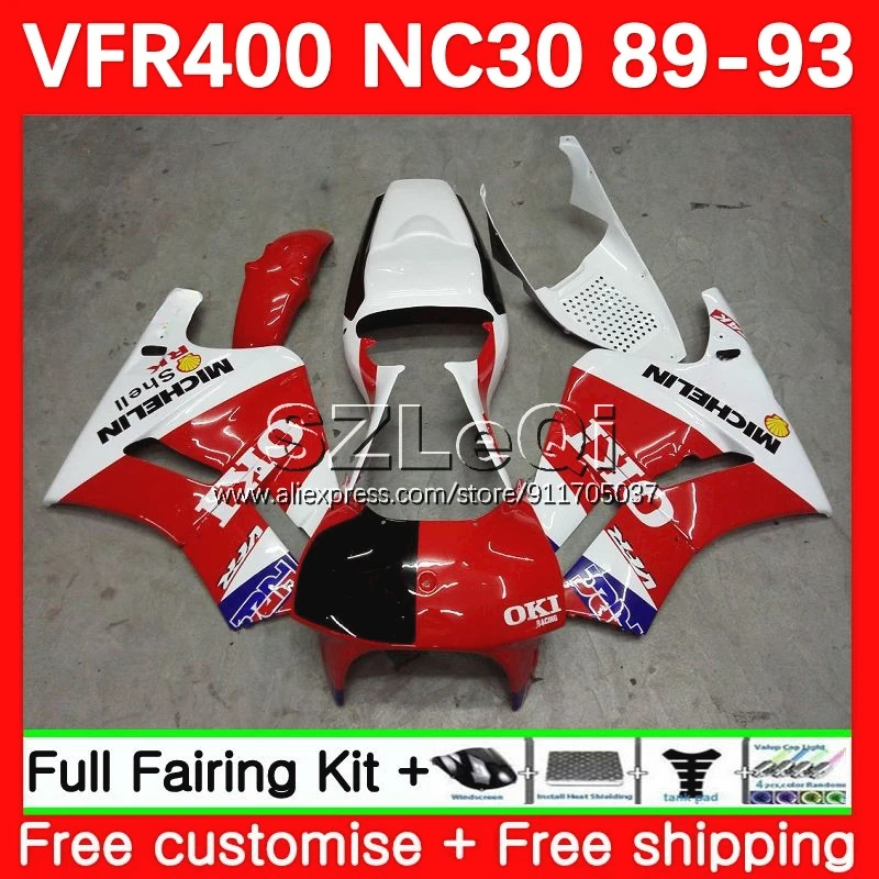 VFR400R For HONDA RVF VFR 400 VFR400 R RR 400R 89 90 91 92 93 64No.3 Not Race NC30 RVF400R 1989 1990 1991 1992 1993 Fairing