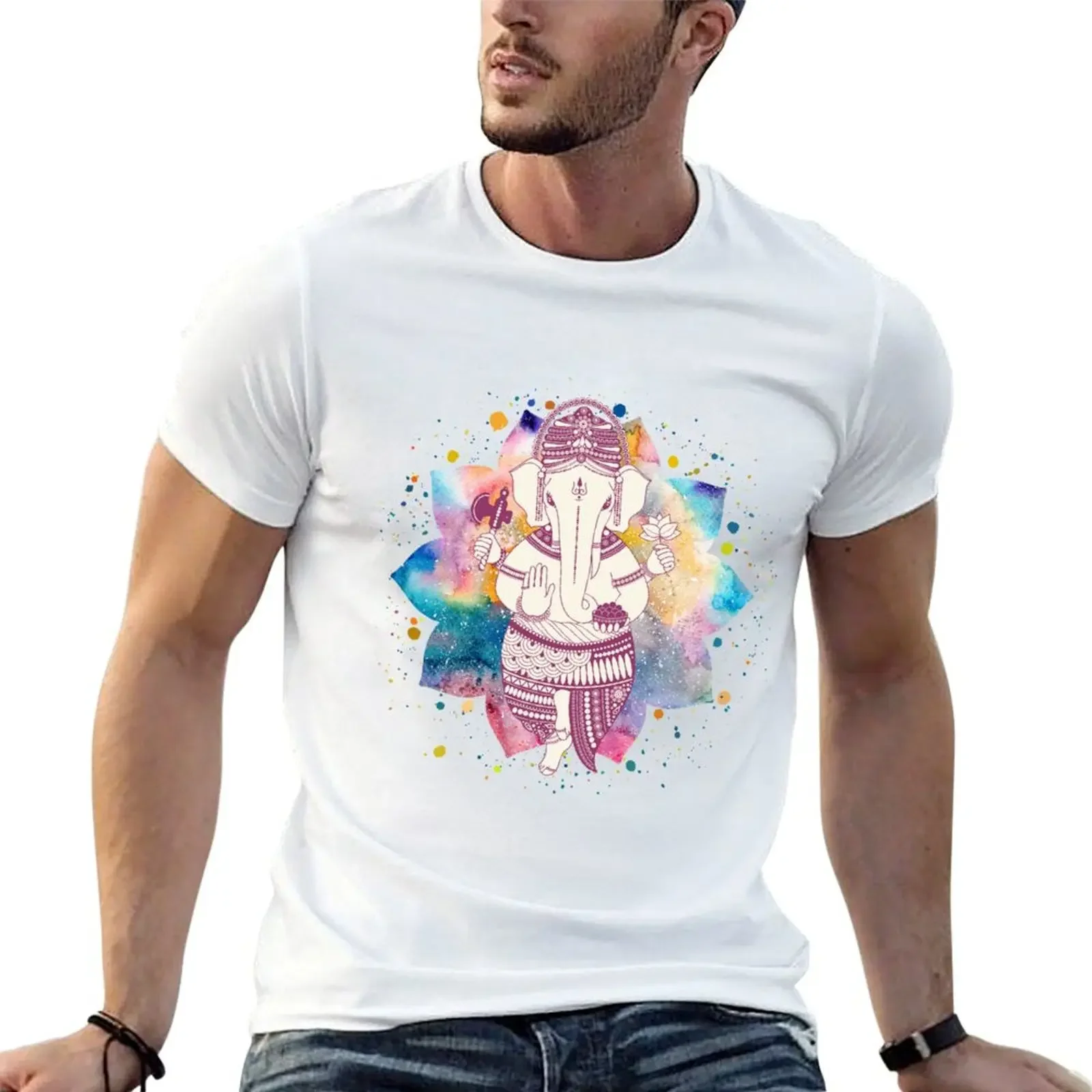 Ganesha T-Shirt graphic shirts plus size clothes blue archive summer clothes men workout shirt