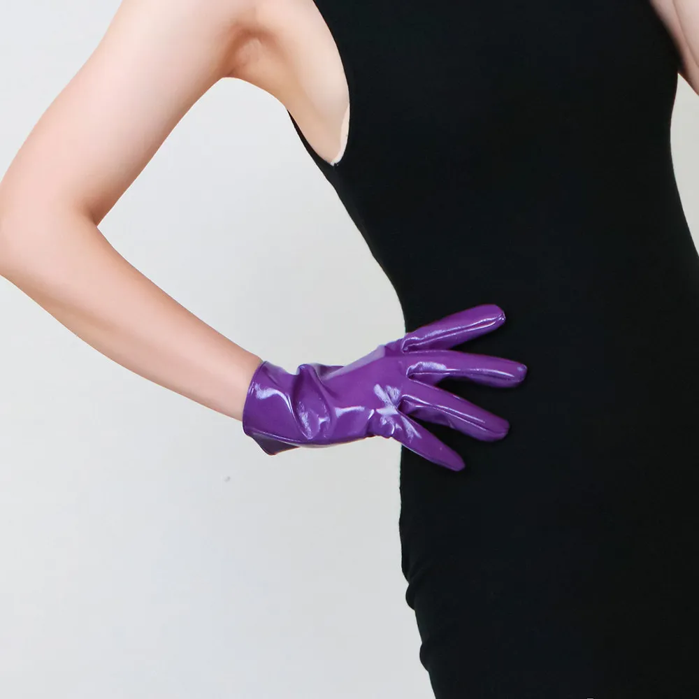 8 Zoll (21 cm) Damen-Lederhandschuhe, modische, glänzende Kunstleder-PU-Beschichtung, Jaguar-Leoparden-Muster, schmal geschnitten, für besondere Anlässe, Handhandschuhe – Detail 27