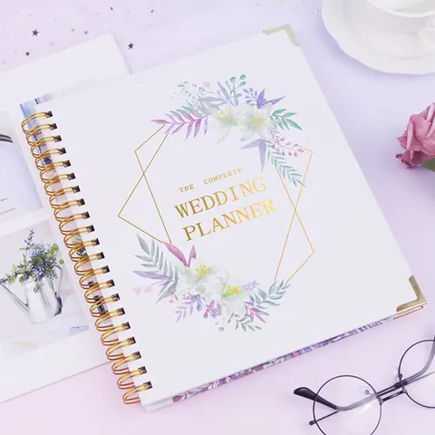 Düğün planlayıcısı kitap için gelin düğün planlama organizatör ile 5 Tabbed bölümler 11.4x9.metal ciltli Metal köşe ile