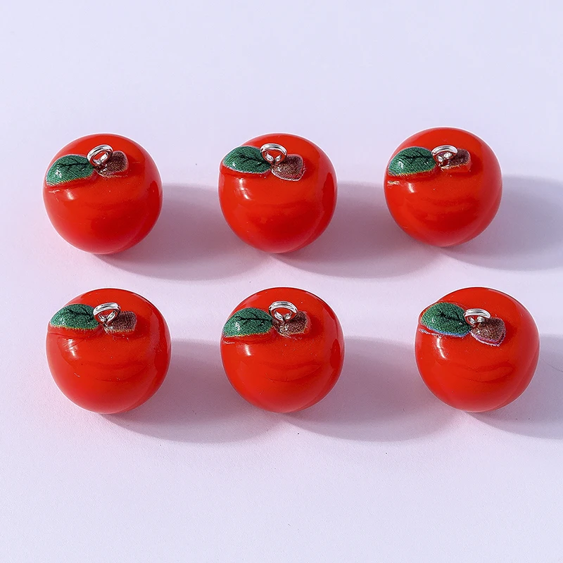 

Duarte 20Pcs/Lot Cartoon 3D Resin Fruit Apple Charms Pendants for Making Necklaces Earrings Bracelet DIY Crafts Jewelry Findings