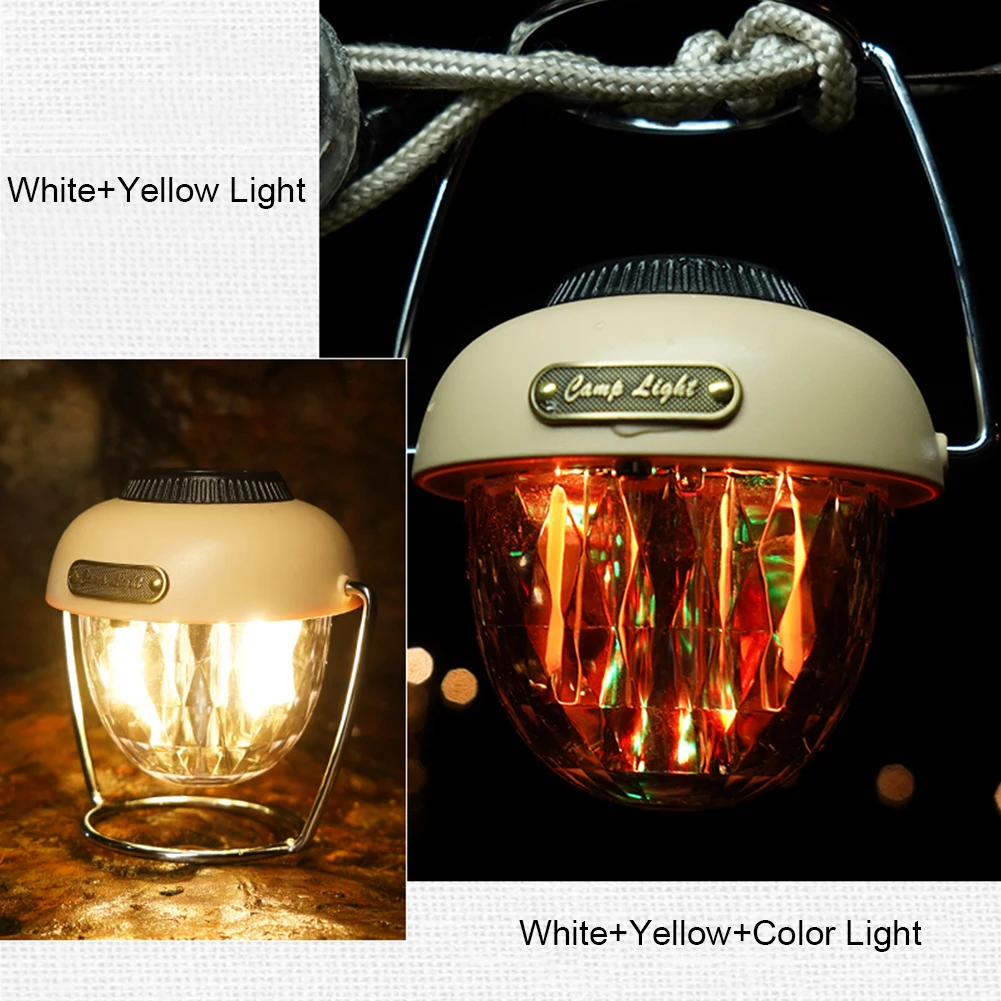 Vintage Lều Đèn LED Di Động Torch USB Loại C Đèn Cắm Trại Chống Nước Khẩn Cấp Cho Ngoài Trời Đi Bộ Đường Dài Hiên Nhà