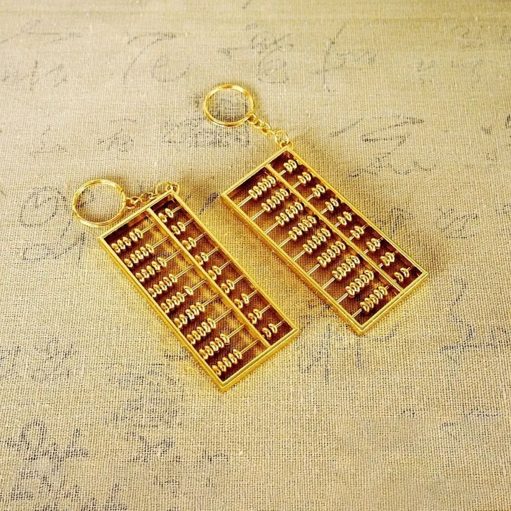 

Retro Crafts Alloy Abacus Pendant Gold-plated Fortune-attracting Abacus Keychain Removable Calculator Ornament Desktop