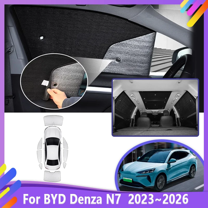 

Солнцезащитный козырек на окно автомобиля для BYD Denza N7, аксессуары 2023 2024 2025 2026, отражатель с защитой от ультрафиолета, автозанавес, солнцезащитный козырек, аксессуары