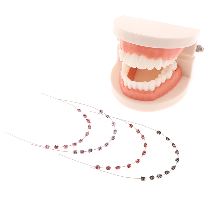 1 pair Temporary Tooth Decoration With Metal Wires Colorful Metal Bracket And Orthodontic Ligature Ties Dental Decorations