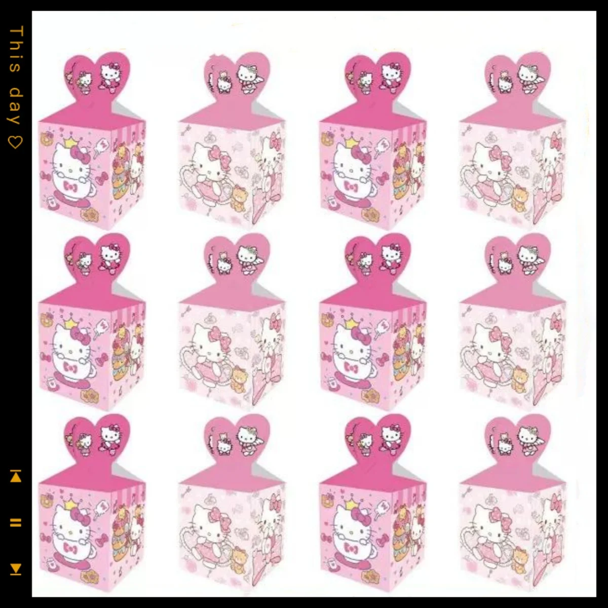 

Kawaii hello kitty anime gift bag kuromi peripheral birthday scene portable packaging box Sanrio candy Halloween 12 pieces