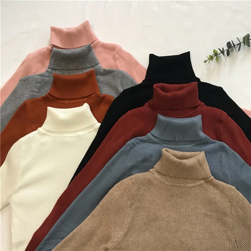 

Осень-зима 2022, корейская водолазка, теплый женский свитер, вязаный женский свитер, тонкий, высокая эластичность, мягкие женские пуловеры, свитер