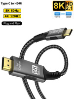 8K USB C to HDMI 2.1 Cable Adapter  8K60Hz  Type C to HDMI Cable for Thunderbolt 3 Compatible with MacBook Pro  IPad pro  Laptop