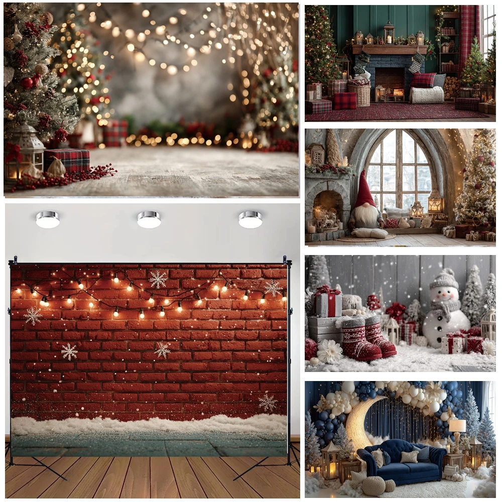 

MOON.QG Christmas 2025 Backdrops Sofa Sock Gifts Fireplace Photo Background Birthday Decoration Kids Photobooth Baby Shower Wall