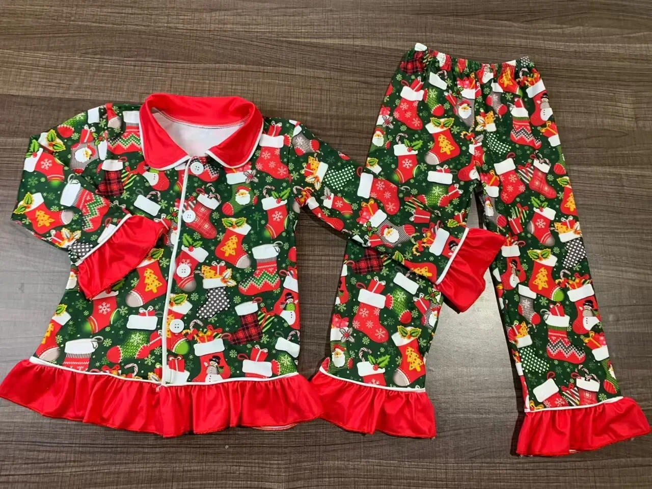 

Boys and Girls Clothes Children's Christmas Set Toddler Sleepwear Long-sleeved Pants Pajamas