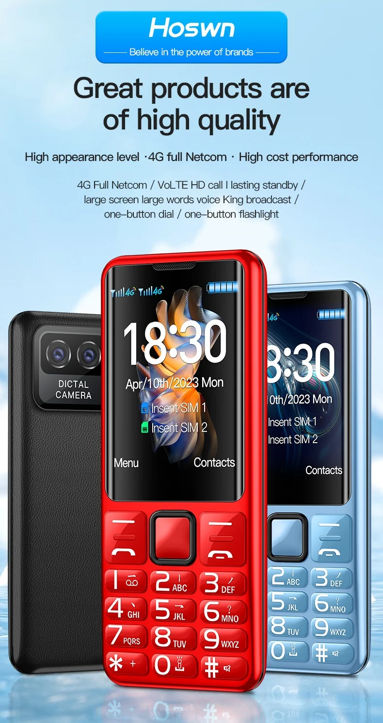 I79 (H6) 4G Elderly Mini Cellphone 2.4Inches TFT Screen 32MB RAM No Camera Torch Dual SIM English Keyboard Mobile Phone