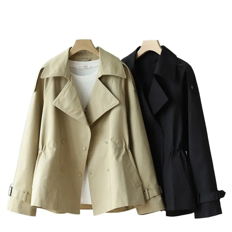 British Style Lining Windbreaker Female New Jacket Spring Autumn 2025 Short Trench Coat Women Korean Outwear Joker Overcoat Tops