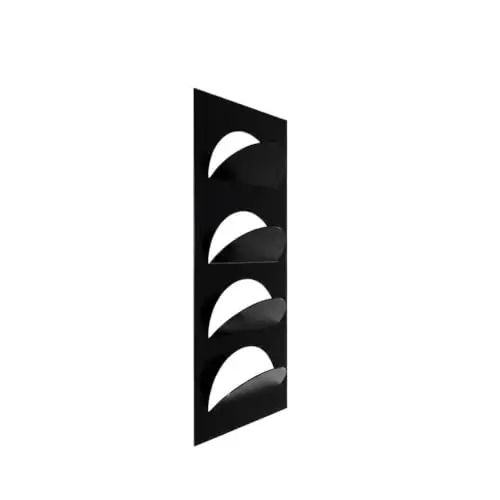 4 Pocket Wall Mounted Magazine Rack, Metal Magazine Holder for Wall, Modern Literature Organizer for Catalogs