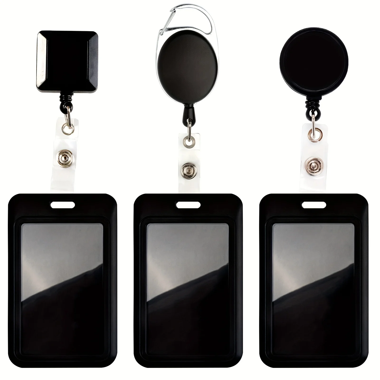 Black Retractable Badge Reel with Name Card Badge Holder Medical Badge Reel for Nurse Hospital Supplies Badge Reel Lanyard Gift