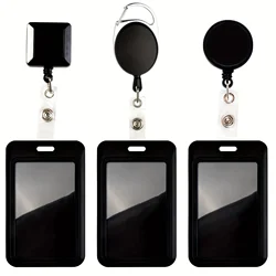 Black Retractable Badge Reel with Name Card Badge Holder Medical Badge Reel for Nurse Hospital Supplies Badge Reel Lanyard Gift